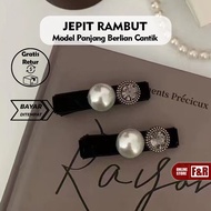 Simple and Luxurious Women's Hair Accessories Glamorous Crystal Pearl Hair Clips Crystal Pearl Fashi