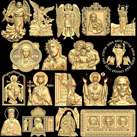 25PCS 3D STL Model Religion Icon Jeus for CNC Router Aspire Engraver 3D Printer ArtCam Cut3DReligion