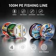 4 Strands 8 Strands 100M Fishing Line  PE Braided Line 6LB-100LB Dyneema Line Super Strong Braided F
