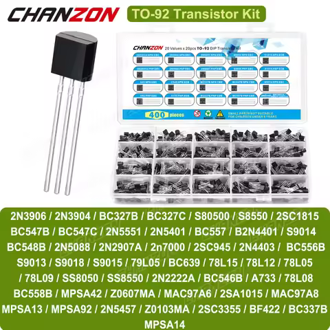 TO-92 Transistor Kit 2N3906 2N3904 BC327 S8050 S8550 2n7000 C1815 BC547B BC547C 2N5551 2N5401 BC557B