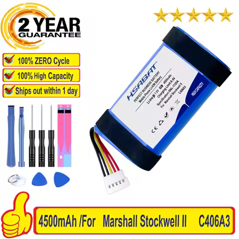 Top Brand 4500mAh C406A Bluetooth Speaker Battery for Marshall Stockwell II , Stockwell 2