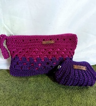 dompet rajut hp set isi 2 murah
