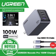 UGREEN Nexode Pro 100W GaN USB C Charger 3-Port Fast Wall Charger Travel Charger