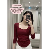 F&Y - Leona Top Basic Minimalist 7 Sleeve/8 - Korean Fashion Women's Clothing - Cheap Women's Tops