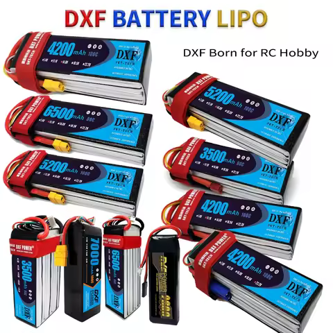 DXF 2600MAH 3000MAH 3500MAH 4200MAH 5200MAH 6500MAH 7000MAH 8000MAH 7.4V 11.1V 14.8V 15.2V 2S 3S 4S