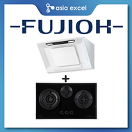 FUJIOH FR-SC2090R 90CM CHIMNEY HOOD + FUJIOH FH-GS7030 SVGL 3 BURNER GLASS GAS HOB