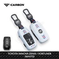 V-Carbon ABS Key Cover Smartkey Casing Key Toyota Innova Zenix Q Hybrid / Fortuner 2.4 TRD 2.8 GR Wh