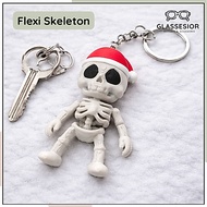 GANTUNGAN Mini Santa Skull Keychain | Skeleton Christmas UniqueKeychain | 3DX Bag & Key Decoration