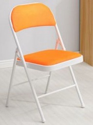 DDS - 時尚彩色摺椅（加強鋼板底座雙層海綿白腿橘色）#DDS