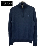 Polo Ralph Lauren 710758370002 海軍藍 100% 羊毛半拉鍊針織衫 [二手]