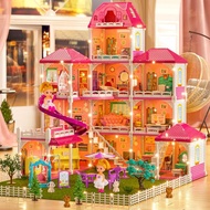 Luxury DollHouse Girls Toys- 4-Story 12 Rooms 4-5 Year Old with 2 Dolls, Dollhouse Furniture Accesso