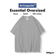 Arrive Guide 280gsm Unisex Oversized Plain Tshirt / Baju Oversize Tee / Tshirt Oversized - Sport Gre