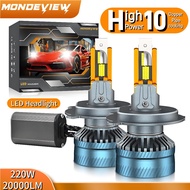 K14 High Power 10 Copper Tube LED Car Headlight Bulb H1 H4 H7 H11 9005 9006 220W 6000K 20000LM