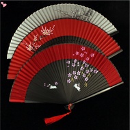 Folding Hand Fan for Women -  Chinese Japanese Vintage Bamboo Silk Fan - for Hot Flash, Church, Deco