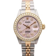 Pink Dial Rolex Women's Clothing Log Type 18K Gold Diamond Automatic Mechanical Watch Ladies 69173 Rolex