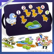 Toddler Felt Storyboard, 4 Sets Of Preschool Activity Flannel Animal Interactive Games, 10 Little Mo