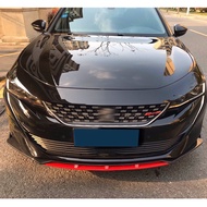 Front Bumper Spoiler Protector Plate Lip For Peugeot 508 2019 Type DGS Body Kit Splitter Carbon Surf