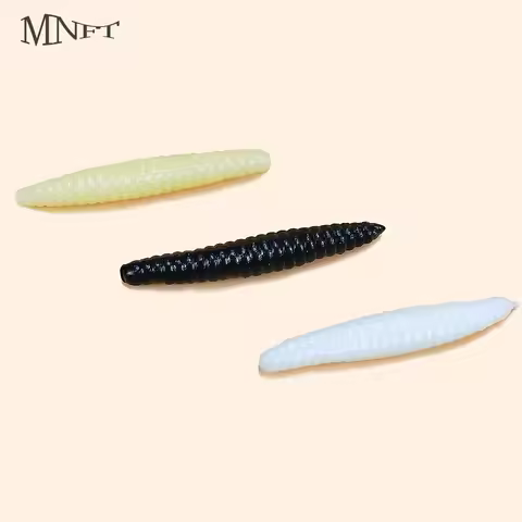 60Pcs 30mm Earthworm Bionic Worm Soft Plastic Lures Simulated Senko Grubs Bass Fishing Bait Worms Pa
