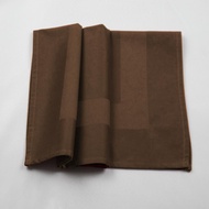 100% Cotton Satin Band Design Table Napkin for Hotel Restaurant Party Event, 56x56cm, Brown