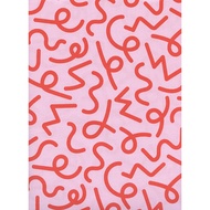 Fat Quarter Cut Fabric Cotton - Cotton+Steel, Kim Kight, Snap To Grid, Permanent Wave in Pink 45x53c