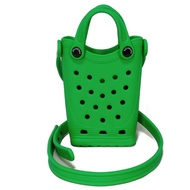 BALENCIAGA （巴黎世家）Crocs手機支架穿孔斜背包Logo橡膠綠色單肩包 702264