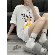 Top.basic Korean Style Printed "BPLUS BOY" Extremely Soft Milk Cotton OVERSIZE Anime Shirt