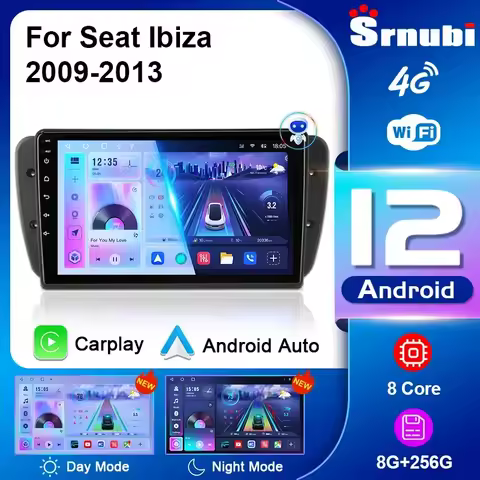 Android 12 Car Radio for Seat Ibiza 6J IV 4 2009-2013 Multimedia Player GPS Navigation 2 DIN Carplay