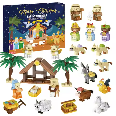 Christmas Advent Calendar Box DIY Christmas Tree Train Jesus set Kids 24Days Countdown Calendar New 