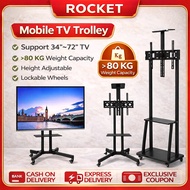 🔥SG🔥 32‘’-72‘’inch Mobile LCD TV Stand Vertical TV Trolley Stand Adjustable Floor Standing TV Stand 