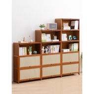 Bamboo Book Cabinet Combination Book Shelf Chinese Style Storage Cabinet Large Book Shelf With Door