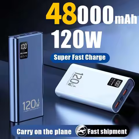 100000mAh High Capacity Power Bank 120W PD 22.5W Super Fast Charging Portable Battery Charger for iP