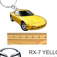 mazda rx7 yellow rx-7 keychain 2d