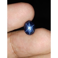 Natural Blue Star Sapphire 8x6.5x3.2 mm 2.05 Ct 6 Rays Oval Cabochon Biru Code 370