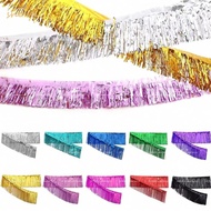 SHOUH Foil Fringe Garland, Foil Shiny Metallic Tinsel Fringe Garland,  Self Adhesive Backing Tear Re