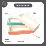 (10 pcs) BROWNIES BOX POLOS IVORY | Window Brownie Box - Brownie Box - Foodgrade Cake Box - Window S