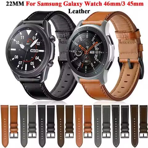 For Samsung Galaxy Watch 3 41 45mm Strap 22 20mm Leather Bracelet Watchbands Galaxy Watch 42 46mm Ac