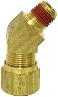 Tectran 1374-6A Brass D.O.T. Air Brake Fitting 45 Degree Elbow for Nylon, 3/8" Tube Size, 1/8" Pipe 