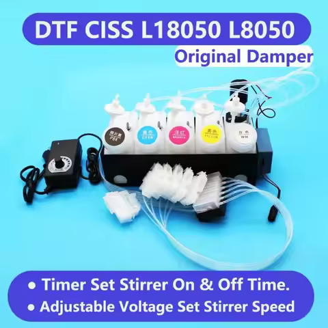 L18050 DTF Kit CISS L8050 Modify Ink System For Epson EcoTank L18050 White Ink Tank With Timer Stirr