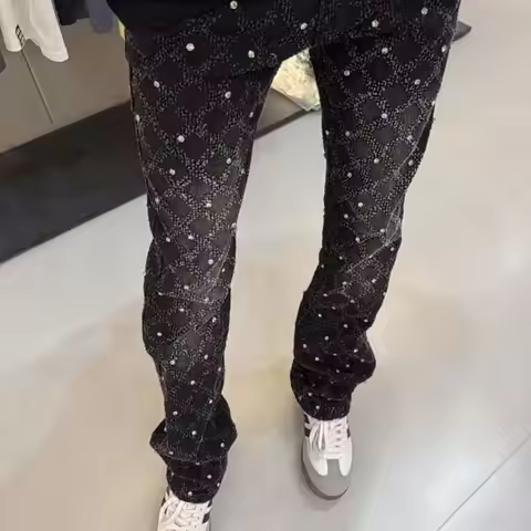 Y2K Multiple Pockets Baggy Cargo Jeans 2024 Vintage Men's and Women's Loose Straight Leg Hip Hop Pan