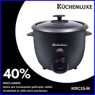 ⏥ ☇ ◨ Kuchenluxe Black Rice Cooker KRC15-M BLACK Drum Type 1.5L Automatic Fast Cooking