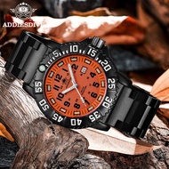 ADDIES New Orange Dial Sports Luminous Men's Watch Top Brand Luxury All-steel Quartz Clock Waterproof Date Diving Watch Men 050s AldrichCherry.