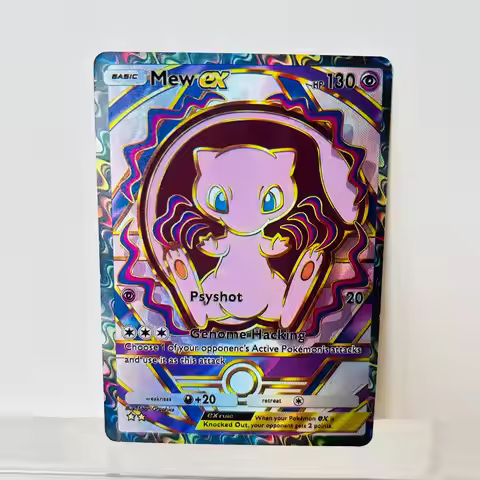 Pokémon Mew ex English Card Holographic Foil Texture DIY Premium Anime Collection Card