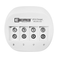 EEMB LP 9V Rechargeable Lithium ion Battery Charger for 6F22 650mAh 9Volt Li-ion Batteries for Smoke