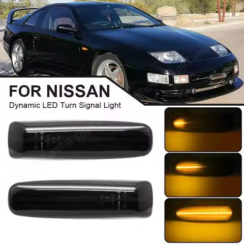 2PCS For Nissan 300ZX 1990-1996 Dynamic LED Side Marker Light Nissan Cedric Y32 Y33 Gloria Y32 Turn 