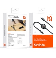 สายชาร์จแบบอินเทอร์เฟซคู่ MCDODO 2-in-1 สำหรับ Apple Watch MacBook Air iPad pro ชาร์จไร้สายเร็ว สายต