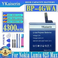 Mobile Phone Battery BP-4GWA 4300Mah For Nokia Lumia 625 Max Lumia625h 720 720T RM-885 Zeal