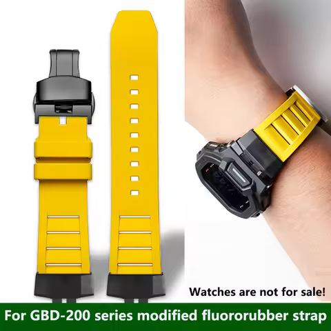 For Casio G-SHOCK series 3506 GBD-200SM-1A5/6/UU-1/9 modified fluororubber watch strap waterproof br