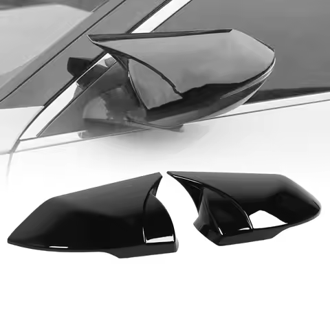 Car Side Mirror Cover 1 Pair Rearview Mirror Gloss Black Side Mirror Cover Housing Replacement for E