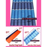 Blue white Canvas Blue Oren Canvas Roll Tarpaulin 6ft Kanvas Biru Putih / Blue White Oren Canvas Fol