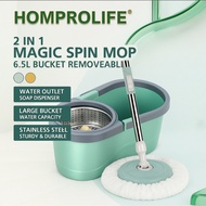 Spin Mop With Spinner Stainless Steel Bucket Auto Spin Mop Magic Spin 360 Tornado Mop Hands Free Mop